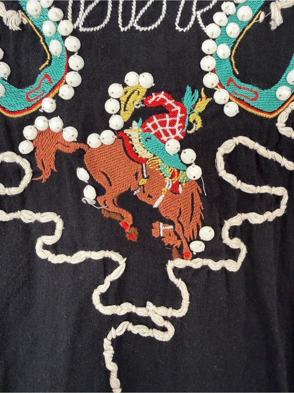 Double D Ranch Black Short-Sleeve Western Embroidered Shirt - Picture 3 of 3